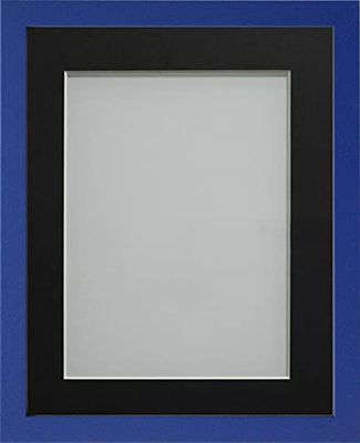 Frame Company Jellybean Range Royal Blue Wooden 10x8 inch Picture Photo Frame with Black Mount for Image 7x5 inch * Choice of Colours & Sizes* Fitted with Perspex