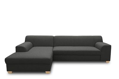 DOMO. collection Sofá Cama esquinero Tinos pequeño en Forma de L, sofá esquinero con función de Dormir, sofá esquinero Acolchado, 273 x 157 x 74 cm (Ancho x Profundidad x Alto), Color Antracita