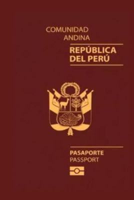 Peru Peruvian Passport Replica Lined Hardcover 6'' x 9'' Notebook / Journal 120 pages