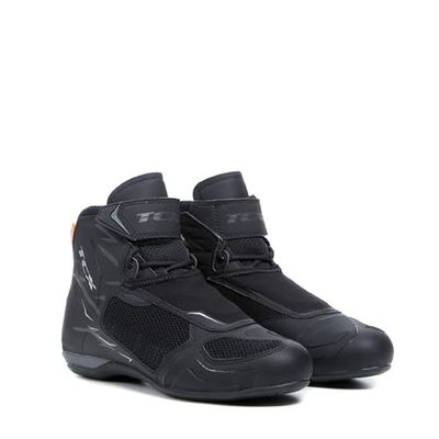 TCX - R04D AIR, Men's Motorcycle Boots, Breathable and Versatile, Mesh Upper with Hot-Melt Coating, Laces and Velcro Closure, Black/Grey