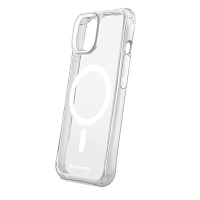 Friendly License Transparante beschermhoes, compatibel met iPhone 15 Plus, volledige bescherming, krasbestendig en vuilafstotend, MagSafe-compatibiliteit van TPU