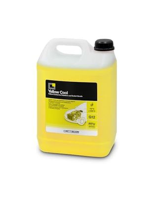 ERRECOM Yellow Cool, Liquide de Radiateur Jaune Fluorescent -10°C, antigel G12 avec Paquet d'inhibiteurs à Base Organique OAT, Prêt à l'emploi, 5 litres