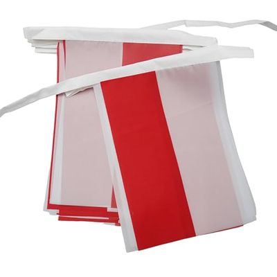 GHIRLANDA 6 metri 20 BANDIERE POLONIA 21x15cm - BANDIERA POLACCA 15 x 21 cm - FESTONE BANDIERINE - AZ FLAG