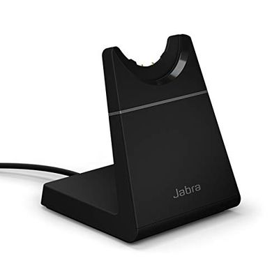 Jabra Evolve2 65 Supporto da scrivania per cuffie, Stazione di ricarica da tavolo con porta di tipo USB-A, Nero