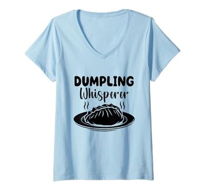 Donna Dumpling Whisperer Bacchette Wrap Cuisine Maglietta con Collo a V