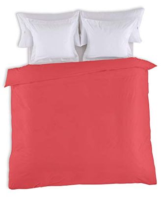 FUNDA NORDICA lisa color rojo - Cama de 180/200 (1 pieza) - 50% algodón / 50% poliéster - 144 hilos. Gramage: 115