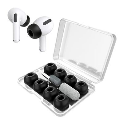 YISH Embouts pour Airpods Pro/Airpods Pro 2: 8 Pièces Silicone Embout Ecouteur, Embout de avec Boîte de Rangement, Brosse de Nettoyage, Trou d'insonorisation (XS/S/M/L)