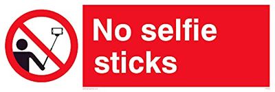 Opakowanie pięć - znak 'No Selfie Sticks' - 300 x 100 mm - L31