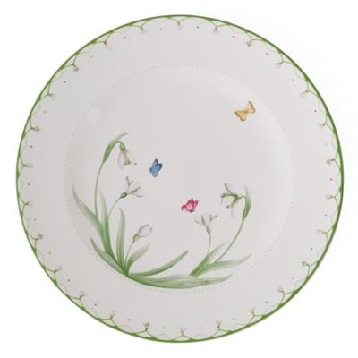 Villeroy & Boch Colourful Spring Prato de apresentação verde, adequado para máquina de lavar louça, adequado para micro-ondas, prato grande, decoração da páscoa, Premium Porcelain