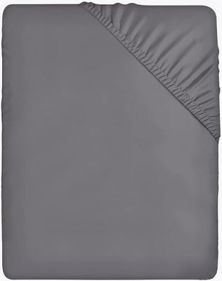 Utopia Bedding Onderlaken, 100 x 200 cm, dik matras, geborstelde microvezel, bed van 100 cm, grijs