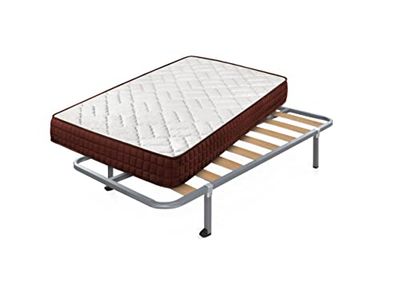 Cama express Matelas viscoélastique Ergos + sommier Hades avec 4 Pieds carrés, Medida : 105 x 180 cm