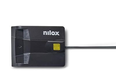 Nilox, Lettore Smart Card Firma Digitale, per Tutti I Tipi di Smart Card a Chip, Connessione USB 2.0, Compatibile con USB CCID Transport Rev1.1, Implementazione ISO-7816, Conforme ISO 7816 (1, 2 e 3)