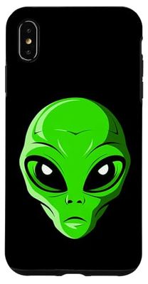 Alien verde faccia 90 stile divertente alieno Custodia per iPhone XS Max