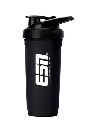 ESN Shaker Reforce en acier inoxydable, noir, 700 ml, anti-fuite, unités de mesure gravées à l'intérieur, sans BPA et DEHP, qualité certifiée