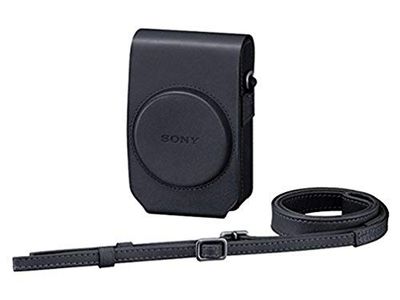 Sony LCS-RXGB - Capa de couro preta para série Sony RX100, preto