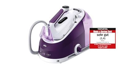 Braun CareStyle 5 IS5247VI Stoomstrijkijzer met FreeGlide 3D-technologie, 145 g/min stoom, snel opwarmen, iCare-modus, verticaal strijken, afneembare tank van 2 liter, 2400 W, paars