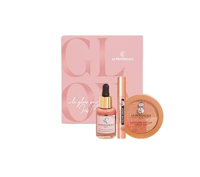 La Provençale - Le Glow d'Iris Mittenaere Box - Makeup & Care Box - Multipurpose Eclat Booster Serum - Golden Instant Eclat Powder - Den brinnande volymmascara