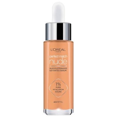 L'Oréal Paris tonat serum, närande, flytande foundation med hyaluronsyra, Perfect Match Tinted Serum, nr 4-5 medel, 1 x 30 ml