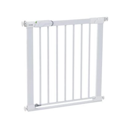 Safety 1st Flat Step, barreira de segurança crianças escada de pressão, 73 a 80 cm (máx. 101 cm), cerca de segurança infantil ultraplana, abertura com 1 só mão, sem parafusos (sem brocas), branco