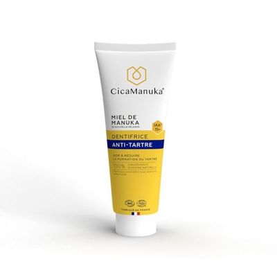 CICAMANUKA - Dentifricio antitartaro al miele di Manuka IAA15+ Riduce la formazione del tartaro Certificato Bio 75ml