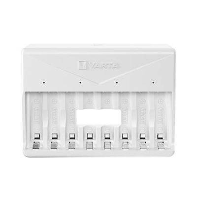 VARTA Multi Charger para 2/4/6/8 Pilas Recargables AA, AAA NiMH, Incl. Cable USB Tipo C