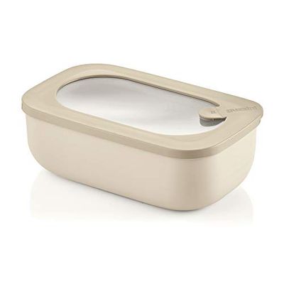 Guzzini - Kitchen Active Design, STORE&MORE Rektangulär hermetisk behållare för kyl/frys/mikrovågsugn - Lera, 20x12xh7 cm | 900 cc - 17100079