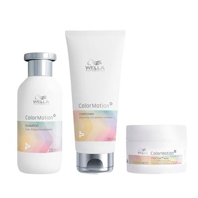 Wella Professionals Colour Protection & Strength Professional Hair Care Regime for Coloured Hair, Color Motion+ Shampoo 250ml, Conditioner 200ml & Hair Mask 150ml Bundle