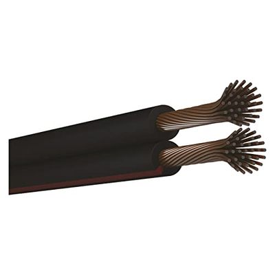 EMOS S8293 Cobre 2 x 1,5 mm², 100 metros cabo duplo de CCA, de baixa tensão, preto com marcação de polaridade, 2 x 1,50 mm2, conjunto peças