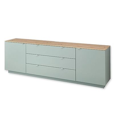 Stella Trading Core Buffet Roseau, Aspect chêne Artisan – Meuble Moderne avec tiroirs et Beaucoup d'espace de Rangement, Matériau : Bois, TV-Sideboard 1