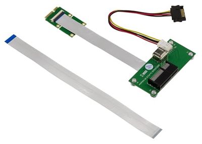 KALEA-INFORMATIQUE PCIe x4 to miniPCIe riser adapter with 15cm or 25cm shielded ribbon for mounting a 4x PCI express card on a Mini PCIe port