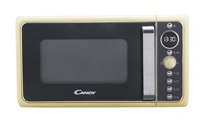 Candy Divo Forno a Microonde Vintage con Grill, 25 Litri, 900W, 6 Programmi di Cottura, Funzioni Crisp e Defrost, Child Lock, App hOn, Libera Installazione, 48,3 x 42,5 x 28,1 cm, Avena - DIVO G25CC