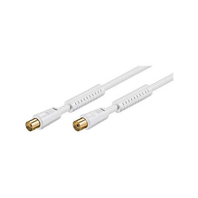 Goobay 67276 antennekabel met ferriet (80 dB), 2x afgeschermd - verguld, coax-stekker > coax-bus (volledig afgeschermd)