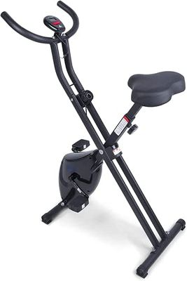 Uten Cyclette pieghevole, cyclette pieghevole verticale, cyclette per allenamento per allenatore da interno Cardio per uso domestico, resistenza magnetica regolabile a 8 livelli