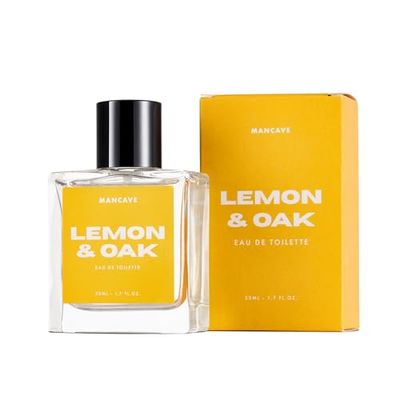 ManCave Lemon & Oak Fragrance Spray, Eau De Toilette for Men, 50ml, Woody Mens Perfume with Citrus, Aftershave Gift for Him, UK Formulated EDT Fragrance