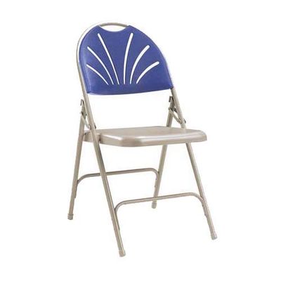 Principal Series 2600 Comfort Back Steel Folding Chair, Linking Blue, Pack of 4