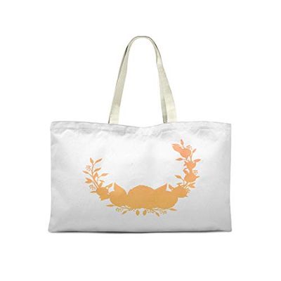 Bonamaison Bolso De Mano Impreso, 100% Algodón, Bolso de la Compra Reutilizable, Bolso De Compras, Ecológico, Plegable, Bolso de Tela de Lona con Asas, 50x40 Cm - Diseñado y Fabricado en Turquía