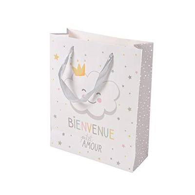 BEBE DOUCEUR, Sac Cadeau Papier 32 * 26Cm Nuage Essen'Ciel