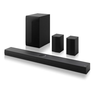 LG S70TR - Barra de Sonido Inteligente, 500W Potencia y 5.1.1 Canales, Altavoces Dobles Traseros Inalámbricos, Sonido Envolvente Dolby Atmos y DTS:X, Hi-Res 24bits/96kHz