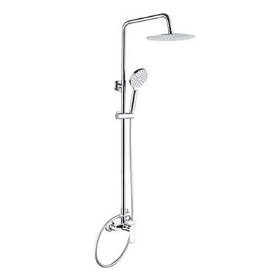 GRIFEMA BERLIN-G17004 Sistema Doccia con Miscelatore Monocomando, Soffione Pioggia, Flessibile Doccia, 3 Doccetta a Spruzzo, Supporto, Barra Regolabile/Set Doccia (G1/2 Pollici), Cromo/Argento