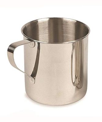 Tatonka Roestvrij stalen mok (450 ml) - enkelwandige drinkbeker met 0,45 l volume, handvat en volumeschaal - geschikt voor levensmiddelen, onbreekbaar, vrij van schadelijke stoffen - Ø 9 x 9,5 cm