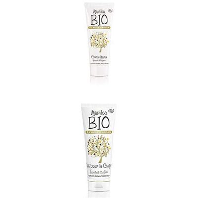 Duo Produit de beauté MARILOU BIO - Gamme Argan - Crème pour les mains - Lait pour le corps