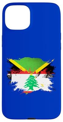Jamaican and Lebanese Mix Heritage Flag Case for iPhone 15 Plus
