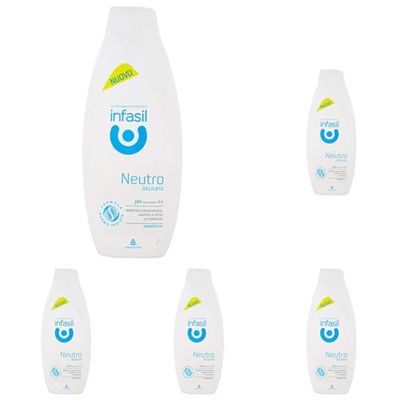 Infasil Bagnodoccia Neutro Delicato per Tutta la Famiglia, Clinicamente Testato e Delicato sulla Pelle, 500 ml (Confezione da 5)