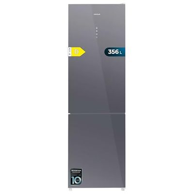 Cecotec Frigorífico Combi 2 Puertas Bolero CoolMarket Combi 356 Glass Grey D. 200 cm de Alto y 60 cm de Ancho, Motor Inverter Plus, Bajo Consumo, Total No Frost y 2 Cajones para Productos Frescos