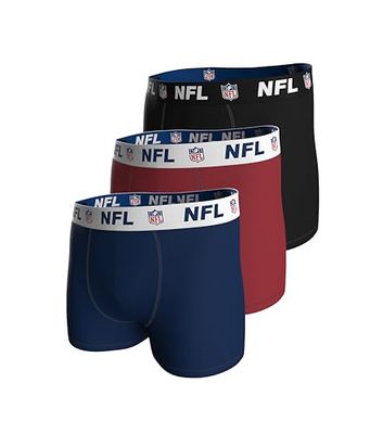 NFL mäns sköld 3pk boxershorts, marinröd-svart, M EU
