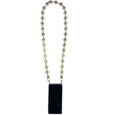 Transparent Reinforced Tempered Glass Case for Xiaomi Redmi Note 12 4G with Lanyard/Jewel Cord Clover Gold