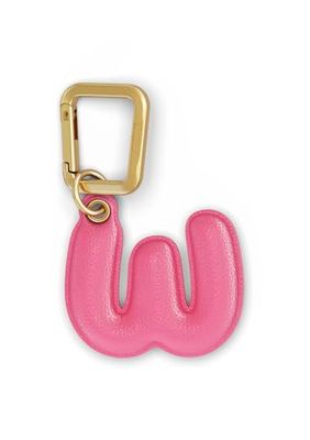 UNTAGS - Bedelletter W - Materiaal met lederen effect - Inclusief gouden metalen gesp - Roze
