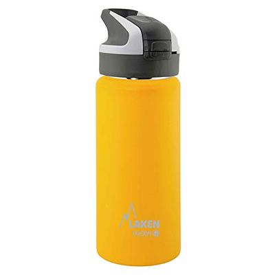 Laken Summit Bottiglia d'Acqua Doppia Parete Borraccia Termica e Isolante in Acciaio Inox con Tappo Sportivo 500ml Giallo