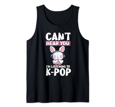 No puedo escucharte, estoy escuchando mercancía de K-pop de K-pop de Kpop Rabbit Camiseta sin Mangas