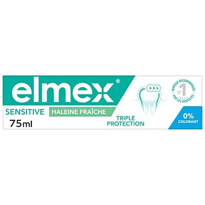 ELMEX - Dentifricio Elmex Sensitive Alito Fresco 0% Coloranti - Denti Sensibili, Gengive Dolorose, Protezione dello smalto - 75 ml